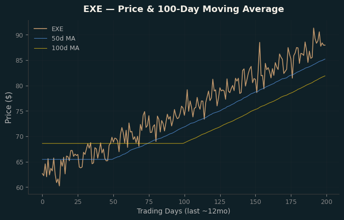 Price and 100d MA