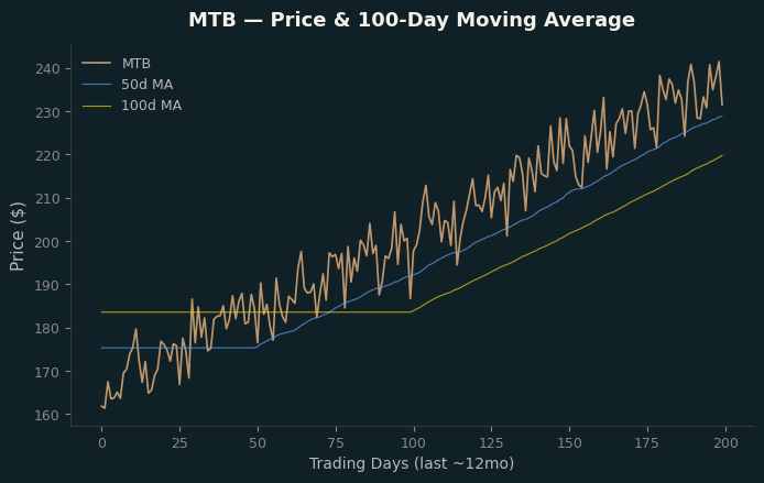 Price and 100d MA