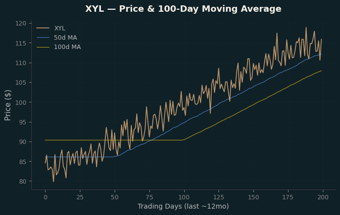 Price and 100d MA